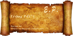 Erdey Pál névjegykártya